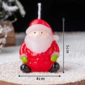 Detailed Santa Claus wax candle figurine with wood base and snow for Christmas decor - Santa Claus