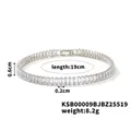 Pulsera tenis de circonita plateada con piedras rectangulares, longitud total de 19 cm - 19cm / Plata Diamante Blanco