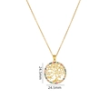 Golden Tree of Life necklace variant featuring a 24.5mm pendant with multicolor crystals - Circle Tree of Life-Gold-Multi Color-24.5mm