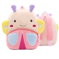 Pink cartoon butterfly plush backpack for toddlers with colorful 3D wings and soft straps - Butterfly