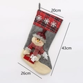 Large Christmas stocking with 3D snowman and red plaid cuff for holiday gift bags - Snowman