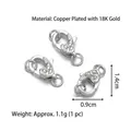 Set of three silver-plated rose embossed lobster clasps for DIY jewelry making - Rose Flower Clasp