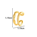 Vergoldete U-förmige Ohrmanschette mit Zirkonia-Steinen und 1,19 cm Abmessungen - Doppellagig Gedreht mit Steinen (2616-5# Gold)