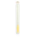 Portable eyelash brush with yellow spiral head in a clear tube with gold glitter cap - Yellow