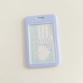 Light blue glitter gradient vertical ID card holder for students and office use - Blue Vertical Single Case