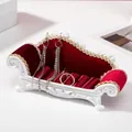 French vintage sofa jewelry display stand with red velvet and white floral frame - Red Velvet White Lounge (Style A-14)