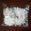 White plastic Christmas snowflake hanging decorations in a set for festive holiday styling - Pack of 48 (With 25m Line) / White Mixed