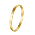Brazalete plano de acero inoxidable chapado en oro pulido con acabado de espejo minimalista - 6mm / Dorado