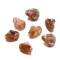 Macro view of irregular amber acrylic beads with white marble texture for DIY jewelry - Irregular 01 / 10 Pieces Pack / Coffee