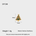 Detail view of 18mm Christmas tree pendant made of stainless steel and green epoxy - Christmas Tree DFC98
