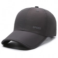 Cappellino da baseball grigio scuro ad asciugatura rapida con fori traspiranti - Regolabile / grigio scuro