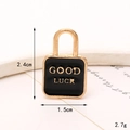Good Luck black enamel lock charm pendant with gold finish for DIY footwear jewelry - C378 GOOD LUCK Bag