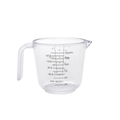 Dettaglio del misurino da 150 ml con scale graduate nere e beccuccio versatore in PS - 150ml Trasparente