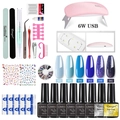 UV/LED nail gel polish starter kit with 6W mini lamp and 8 bottles of colors - Portable Mini Nail Lamp And Gel Polish Tool Set (4)