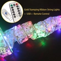 Multi-color LED Christmas ribbon light string with USB controller and 8-mode remote control - Silver Bronzing (Multicolor + USB + Remote) / 10m