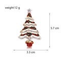 Kerstboom broche met kleurrijke strassteentjes op gouden basis, 5,7 cm ontwerp - Strass Kerstboom (B190-A)