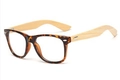 Tortoiseshell sunglasses with natural bamboo temples and colorful mirrored lenses - Tortoise / Clear Lens