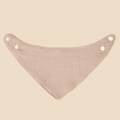 Soft muslin cotton baby triangle bib in milk tea color with dual-position snap fasteners - Milk Tea Color