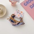 Élastiques à cheveux colorés présentés sur une carte décorative style coréen - Style Coréen Couleurs Lot de 6 sur Carte