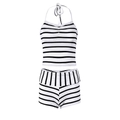 Dettaglio del set in maglia a righe bianche e nere con top a lupetto e pantaloncini - S / Strisce Bianche e Nere