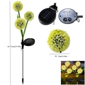 Solar powered dandelion flower garden light in yellow green finish with 71cm stake - Flower Ball Stake (Yellow)