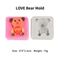 Dettaglio stampo in silicone a forma di orso e orsetto fondente con cuore rosso LOVE - Orso LOVE