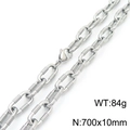 Silver stainless steel Cuban link necklace for men and women, size 700x10mm and 84g weight - Necklace 70cm / Silver