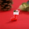 Mini calza di Natale in resina con bastoncino di zucchero e scatola regalo per fai-da-te - N. 4 Calza di Natale