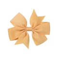 Orange handmade grosgrain ribbon swallowtail V-shaped bow hair clip for children - Orange Yellow