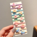 Cute macaron color hair ties with resin cupcake charms for children, 12-piece set - Ice Cream 10Pcs Set