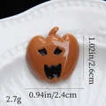 Dettaglio accessorio a zucca in resina lucida con dimensioni per decorazioni Halloween - Zucca con Bocca Grande - Arancione Scuro