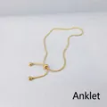 Cavigliera minimalista regolabile a maglia serpente dorata con cursore a sfera e finitura lucida - Cavigliera Regolabile / Oro