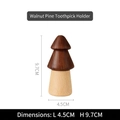 Porte-cure-dents en noyer en forme de pin avec grain de bois naturel et design - Style de Pin en Noyer / 4.5cm x 9.7cm