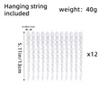 Set of 12 clear 13cm Christmas icicle ornaments with hanging lanyards for tree decor - Style B Small / 12Pcs Set