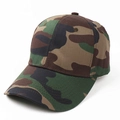 Side view of a cotton camouflage baseball cap with six-panel design and curved visor - Adjustable / US Camouflage 6
