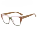 Retro TR90 Blaulichtfilter Brille mit dreifarbigem Rahmen in Pink und Grün - Grün Gelee Rosa Braun