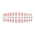 Roze amandelvormige kunstnagels met gouden sterpatronen en glanzende strass details - Strip Stijl (B1-13837)