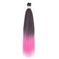 Extension de cheveux tressés EZ 26 pouces dégradé du noir au rose poudré doux - Ombré Noir vers Violet (FR-11)