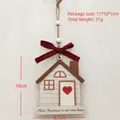Wooden house Christmas ornament with red bow and New Home 2025 engraving - First Christmas In Our New Home 2025