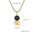 Golden astronaut couple necklace with star pendant and 45cm chain dimensions - Astronaut Holding Star (Gold MS-628)