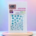 Blue flower 3D nail art and body stickers with decorative rhinestones and floral designs - 12 Flowers Blue