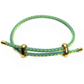 Adjustable yellow and blue woven wire rope bracelet with gold buckle details - 3mm Semi-finished (Single End Fixed) / Lemon Yellow Light Blue-24