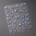 Pegatinas de uñas de mariposa holográficas M-408 con degradado azul y violeta iridiscente - Mariposa Púrpura Azul Holográfica (M-408)