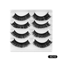 Dense D-curl Russian strip lashes in style 4010, featuring four pairs of black eyelashes - Charming Dense Style (4010)