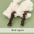 Deep red agate crushed stone charm with golden metal loops for DIY jewelry making - 12S Agate (Set of 4)