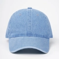 Klassieke lichtblauwe denim baseballpet met verstelbare riem en een gebogen klep - Eén maat / Lichtblauw