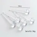 Lot de 6 gouttes de cristal transparentes pour décoration de sapin de Noël nordique 10cm - 10cm Gouttes d'eau Transparentes 6 Pcs