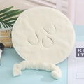 Japanese face towel mask set with off-white coral fleece cloth and elastic headband - Three Holes With Strap