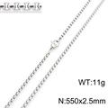 Silver stainless steel box chain necklace with lobster clasp, 550mm long and 2.5mm wide - Silver 2.5mm x 550mm (KN230401-Z)