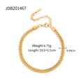 Bracelet chaîne cubaine dorée en acier inoxydable avec texture tressée et fermoir mousqueton - Chaîne à Texture Tressée 0.44cm